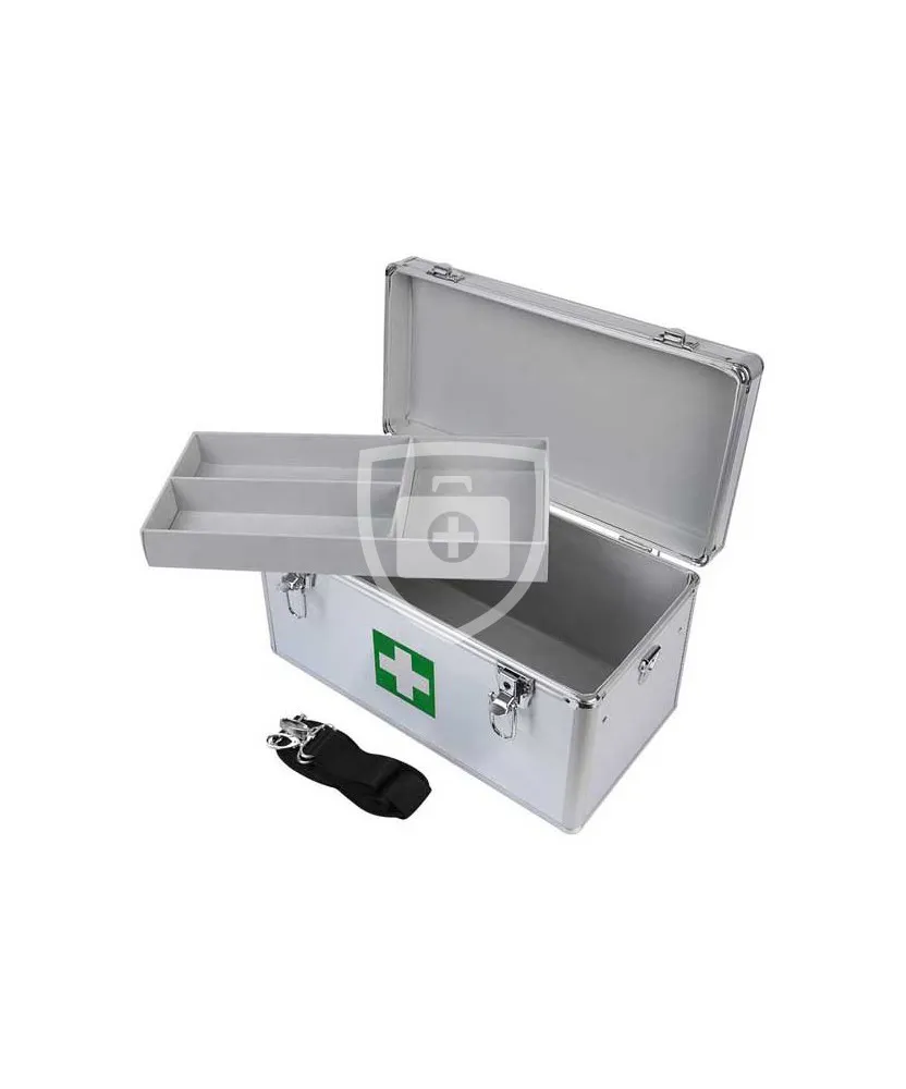 Aluminium EHBO koffer rechthoekig - Basis vulling