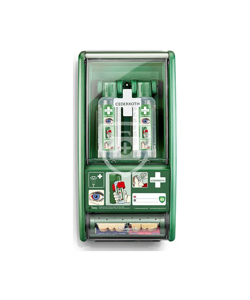 Cederroth oogspoelstation met pleisterdispenser