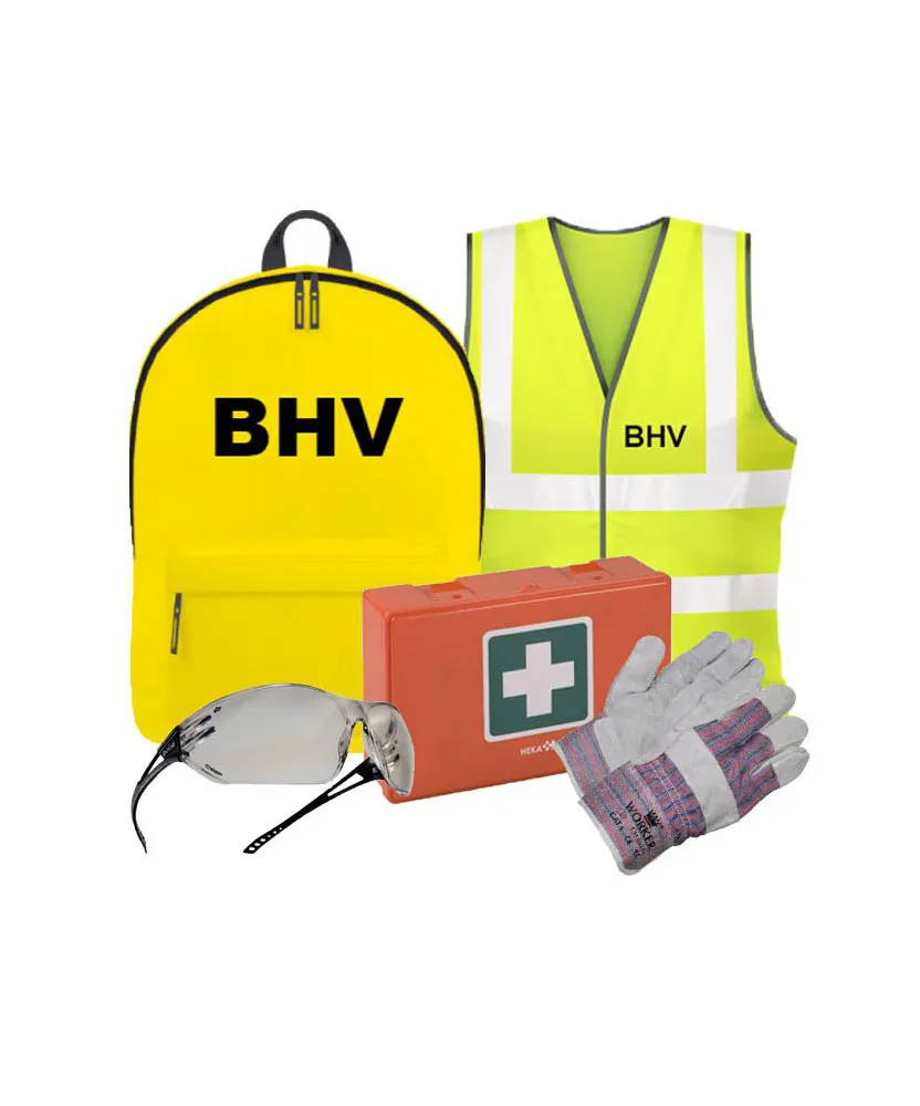 Rugtas BHV Geel met inhoud BHV