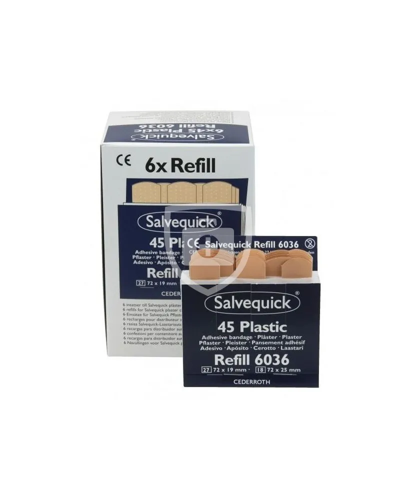Salvequick 6 pack navulling - 6036 plastic pleisters